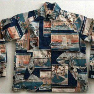 Harrington Jacket, Emotionally Unavailable - Navy -Japan Oriental Print - Size M